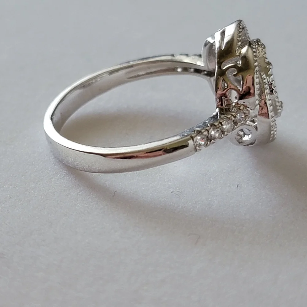 Floral Opal and Diamond Simulated Stone Ring | Fragrant Jewels